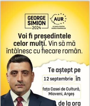 Liderul AUR, George Simion, vine la Mioveni