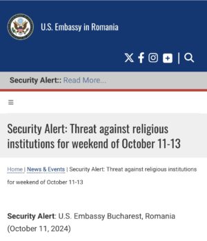 Alertă de securitate în România. Lăcașuri de cult vizate