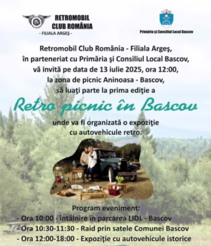 Retro picnic în Bascov! Raid și expoziție cu autovehicule istorice