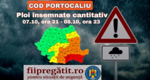 Muntenia: cod portocaliu de ploi însemnate cantitativ