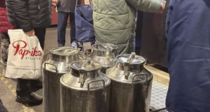 Cozile la lapte au revenit în București. De ce stau oamenii din nou la rând: „Nu mai găsești așa ceva”