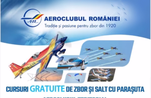 Cursuri gratuite de zbor și salt cu parașuta pe Aerodromul Topoloveni.