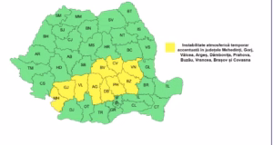 I.S.U. Atenționare meteorologică: Județul Argeș sub cod galben