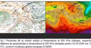 Zona de contact dintre un ciclon și un anticiclon, anunță ANM. Vremea se răcește din nou