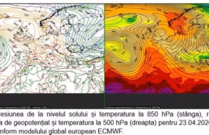 Zona de contact dintre un ciclon și un anticiclon, anunță ANM. Vremea se răcește din nou