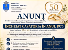 Primăria comunei Bascov, anunț pentru bascovenii care au încheiat căsătoria în 1976