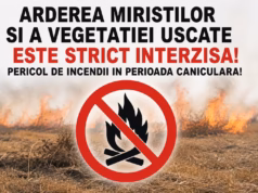 Primăria comunei Bogați avertizează: Arderea miriștilor și a vegetației uscate este STRICT INTERZISĂ