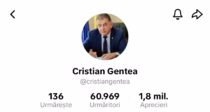 BĂTĂLIA POLITICIENILOR ARGEȘENI PE TIKTOK! Cristian Gentea, lider detașat. La coada clasamentului, Nicolae Velcea