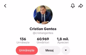 BĂTĂLIA POLITICIENILOR ARGEȘENI PE TIKTOK! Cristian Gentea, lider detașat. La coada clasamentului, Nicolae Velcea