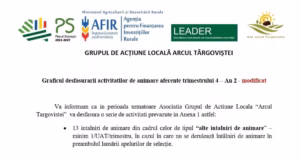 Primăria Bogați: noi activități derulate prin GAL Arcul Târgoviștei în trimestrul IV