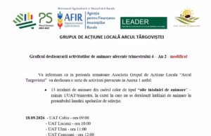 Primăria Bogați: noi activități derulate prin GAL Arcul Târgoviștei în trimestrul IV